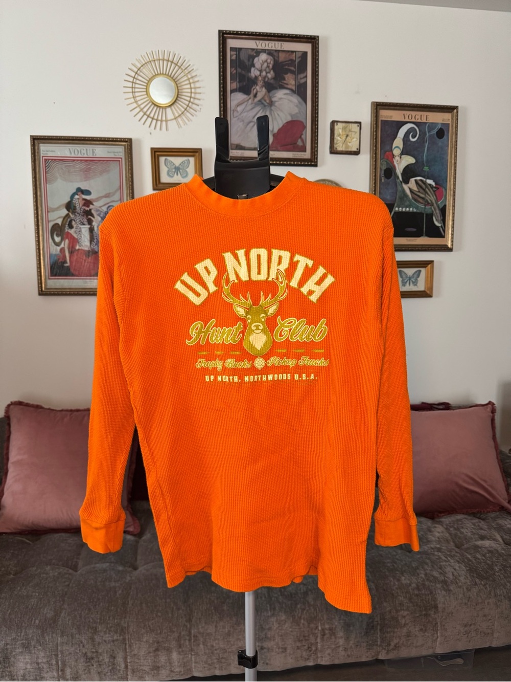 “Up North Hunt Club” Orange Thermal Shirt